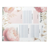Tägliche Planer Peonies Floral Border Notizblock (Vorderseite)