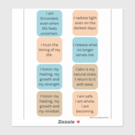 Tägliche positive Affirmationen - 8 Wellness-Aufkl Aufkleber