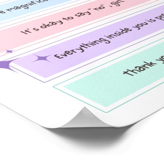 Tägliche positive Bestätigung Poster (Ecke)