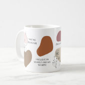 Tägliche positive Bestätigungen Kaffeetasse (Vorderseite Links)