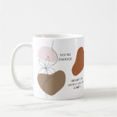 Tägliche positive Bestätigungen Kaffeetasse (Links)