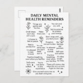 Tägliche psychische Erinnerungen Postkarte (Vorne/Hinten)