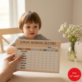 Tägliche Routine-Checkliste für Kinder Morgen & Sc Notizblock