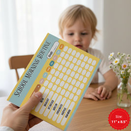 Tägliche Routine-Checkliste für Kinder Morgen & Sc Notizblock