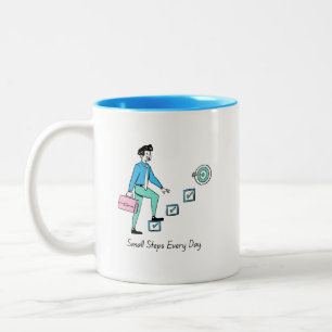 Tägliche Tasse der Motivation in kleinen Schritten