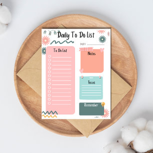 Tägliche To-Do-Liste Minimalistischer Planer Organ Notizblock