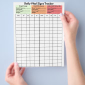 Tägliche Vitalzeichen Logbuch Bildung Flyer (Hand)