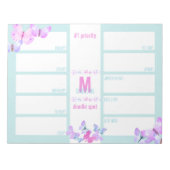 Tägliche wöchentliche Planer für rosa Schmetterlin Notizblock (Vorderseite)