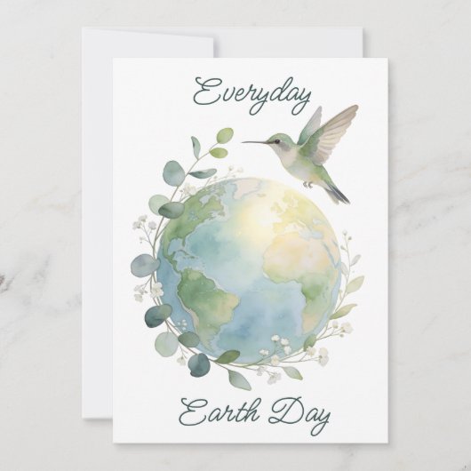 Täglicher Earth Day Kolibri Vogel Feiertagskarte (Vorderseite)