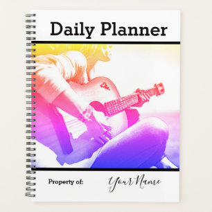 Täglicher Foto-Planer weibliche Gitarre-Spielerin Planer