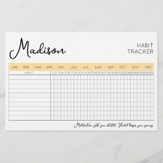 Täglicher Habit-Tracker mit zweiseitigem Namenssch Briefpapier (Vorderseite)