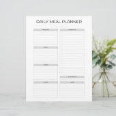Täglicher Mahlzeitenplaner | Einfach Minimalistisc Briefbogen (Stehend Vorderseite)
