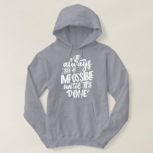 Täglicher Motivierend Satz l niedlicher Text grau  Hoodie