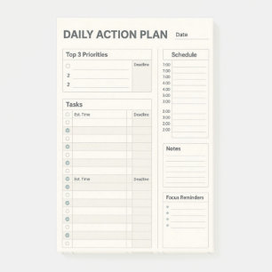 Täglicher Plan Haftnotizblock Post-it Klebezettel