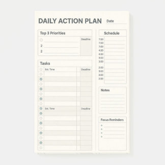 Täglicher Plan Haftnotizblock Post-it Klebezettel