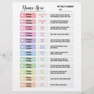 Täglicher Planer Chart Kinder Zeitplan Star Flyer