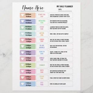 Täglicher Planer Chart Kinder Zeitplan Star Wand Flyer
