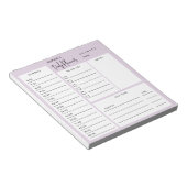 Täglicher Planer Chic Script Light Lila Notepad Notizblock (angewinkelt)