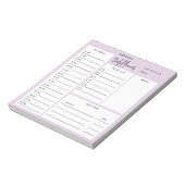 Täglicher Planer Chic Script Light Lila Notepad Notizblock (Rotiert)