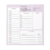 Täglicher Planer Chic Script Light Lila Notepad Notizblock (Vorderseite)