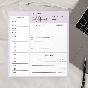 Täglicher Planer Chic Script Light Lila Notepad Notizblock