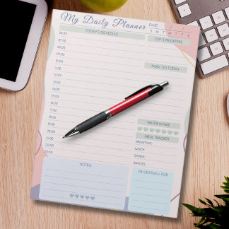 Täglicher Planer Einfach Elegant mehrfarbig Themed Notizblock