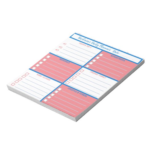 Täglicher Planer Einfach modern Beruflich Notizblock (Rotiert)