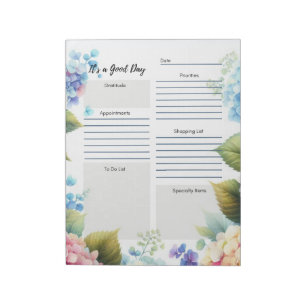 Täglicher Planer Elegante Florale Umrandung Notizblock