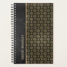 Täglicher Planer für Holzkohle Grau und Gold Doodl