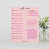 Täglicher Planer in Rosa Briefbogen (Stehend Vorderseite)