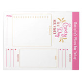 Täglicher Planer Jeden Tag Kostenvoranschlag Ziele Notizblock (Vorderseite)