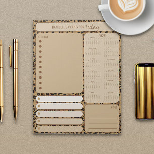 Täglicher Planer Leopard Print 2026 Notes to do Li Notizblock