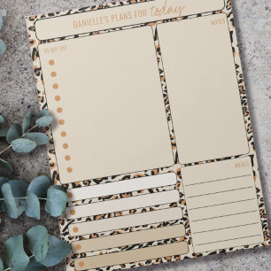 Täglicher Planer Leoparden-Druck To-Do-Liste Notiz Notizblock