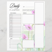 Täglicher Planer mit rosa Aquarellmohn (Vorderseite)