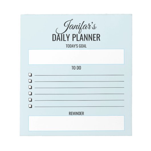 Täglicher Planer, um Skriptblush Blue Notepad zu t Notizblock (Vorderseite)