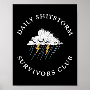 Täglicher Shitstorm-Überlebende Club Lustig Sarkas Poster