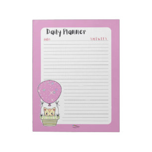 Täglicher Terminplaner Little Pink Kitty liniert Notizblock