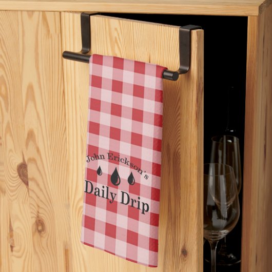 Täglicher Tropfen Küchentuch RED GINGHAM (Drittel gefaltet)