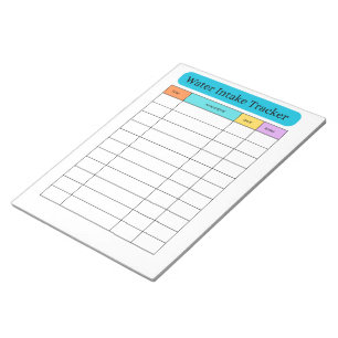 Täglicher Wasseraufnahmetracker Minimales Notizbuc Notizblock