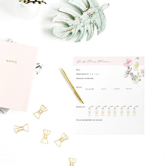 Täglicher Wellnessplaner mit Wassertracker Notizblock