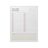 Täglicher Zeitblockplan-Planer  Notizblock (Rotiert)