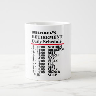 Täglicher Zeitplan für das Funny Retirement Jumbo-Tasse