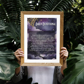 Tägliches Andachtsgebet unter violettem Nachthimme Poster