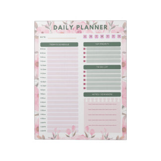 tägliches Blumen-Planungsnotizbuch Notizblock