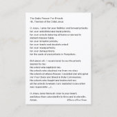 Tägliches Gebet für Priester durch heilige Karte (Rückseite)