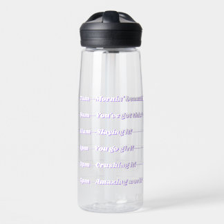 Tägliches Hydratationsschema Weißer Lila Groovy Trinkflasche