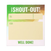 Tägliches Kudos schreit zur Anzeige der Mitarbeite Notizblock (Vorderseite)