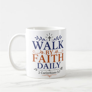 Tägliches minimalistisches christliches Zitat: Gla Kaffeetasse