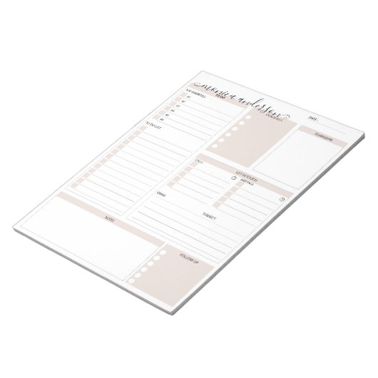 Tägliches Planer-Monogramm Notizblock (angewinkelt)