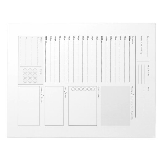 Tägliches Planer-Notizblock Notizblock (Vorderseite)